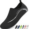 Sixspace Badeschuhe Herren Wasserschuhe Schwimmschuhe Männer Frauen Strandschuhe Aquaschuhe Barfußschuhe(Schwarz 43 EU)