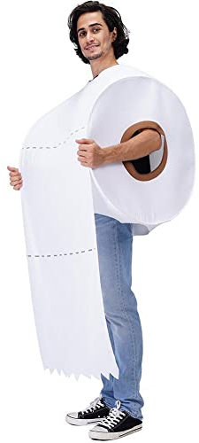 Toilettenpapier Rolle Halloween -kostüm Für Erwachsene, Lustige Große Rolle Toilettengewebe -cosplay -kostüm Für Männer Und Frauen