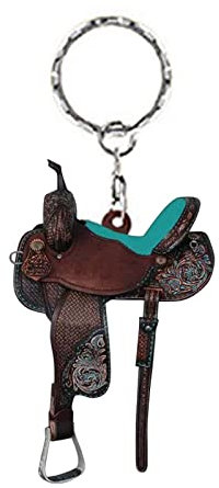 LOVIVER Western Cowboy Schlüsselanhänger Sattel Auto Ornament Rückspiegel Anhänger zum Aufhängen Autoinnenraum Ornament für Handtasche Dekoration Geschenk, Stil J