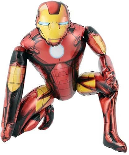 Superheld Ironman Luftballons, Air walker Folienballon Ballon, Superhelden Avengers Marvel Party Decorations für Kindergeburtstag Deko Dekoration Motto party, 55cm x 63cm