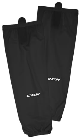 CCM Hockey SX5000 Series Solid Color Dry Fit Tube Practice Ice Hockey Socks, Black, Large