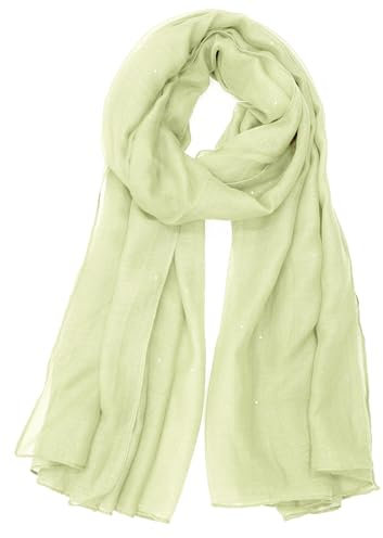 Van Der Rich ® - Pailletten Schal Weiches Halstuch - Damen (Hellgelb)