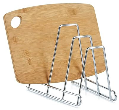 Avilia Scolapiatti e Porta Taglieri per Lavello in Metallo, Organizer Cucina Multifunzionale - Porta Piatti e Padelle, Design Cromato Elegante, 14x22.8x18cm