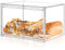 SMFANLIN Large Bread Box for Countertop, Stackable Clear Bread Storage Box Holder for Kitchen, Bakery Storage Bread Container Bread Keeper for Homemade Bread Bagel Muffins Rolls