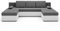 roe furniture Ecksofa mit Schlaffunktion 285x150x94 cm - Wohnlandschaft U Form - Kollektion Bolt U - Sofa U Form - Eckcouch mit Bettkassen - Grau & Weiß