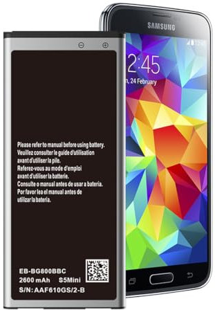 2600mAh AKKU für Galaxy S5 Mini Akku EB-BG800BBE der Modelle SM-G800F,Duos SM-G800H