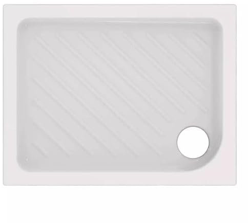 Ceramica Dolomite Piatto doccia rettangolare in ceramica modello gemma 2, h. 7 cm, design antiscivolo, 70 x 90 cm
