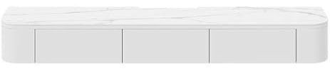 Flotante TV Stand Suspendido TV Cabinet 120-300cm Moderno Flip-Down-Door Wall-Mounted De Madera Bajo Odern Entertainment Unit Storages(Blanco,180 * 20 * 24CM)