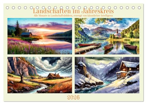 Landschaften im Jahreskreis (Tischkalender 2026 DIN A5 quer), CALVENDO Monatskalender: Wanderung durch das ganze Jahr (CALVENDO Natur)