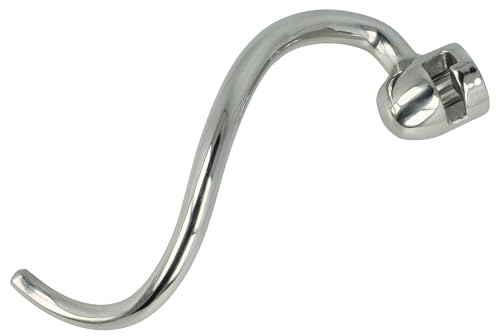 vhbw Knethaken Ersatz für KitchenAid 5K7SDH für Küchenmaschine | Rührhaken, 18 x 6 cm, Edelstahl Silber