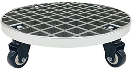 Robuster Pflanzenständer aus GFK mit Rädern, robuster runder Metallwagen mit industriellen PU-Rollen und Aluminium-Rand, für den Außenbereich, Garten, Pflanzenständer, 33 cm
