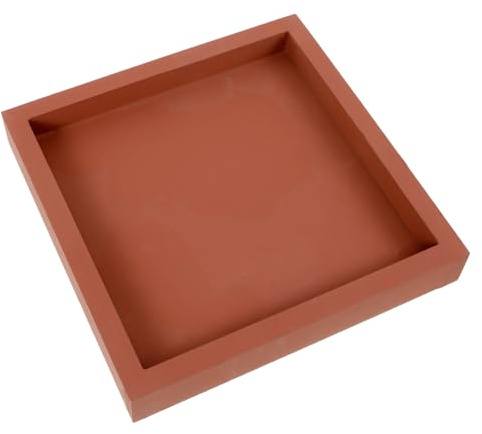 HIAKDOFT Plateau Carré Épais Plastique pour Plantes Soucoupe Étanche Dérapante Support Robuste pour Pots de Fleurs Intérieur Rouge Usage Maison et Balcon