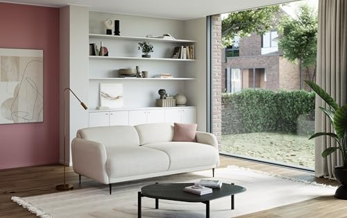 DOMO. collection Sofa Ambo, Big Sofa 2,5 Sitzer, rechteckig, verstellbare Rückenlehne, Garnitur, 2,5 er Couch, 188 x 97 x 73 cm (BxTxH), Creme