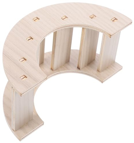 Abaodam Holzbrücke für Kleintiere als Hamsterspielzeug zur Langeweile Bekämpfung und Schadensreduzierung Natürliche Beige Nagerbrücke für Chinchillas und Hamster