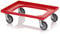 kistenkind Transportroller rot mit Gummrädern für 60x40 Eurobehälter inkl. gratis Zollstock