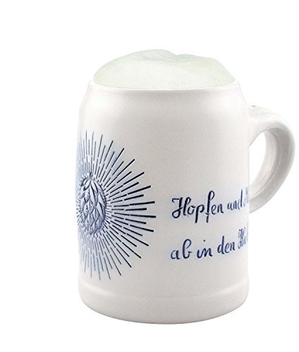 Bavariashop | PREMIUM Bierkrug Holy Hopfen | Bierkrug personalisiert mit Gravur | Bier-Krug mit Namen personalisiert | 0,5 Liter
