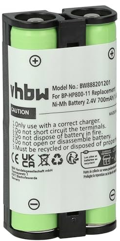 vhbw batteria sostituisce Sony BP-HP800-11 per auricolari cuffie wireless (700mAh, 2,4V, NiMH)
