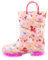 EUXTERPA Stivali di gomma per bambini e bambine lampeggianti, con glitter, impermeabili, con manico facile da indossare, taglia 36-44, Unicorno rosa , 34 EU