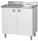 Mueble de Cocina con Fregadero de Acero Seno Izquierdo o Derecho, 2 Puertas en Fresno Blanco, cm 80x50 H.81