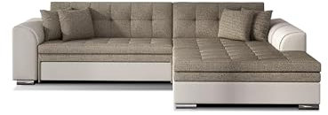 mb-moebel Ecksofa mit Schlaffunktion | Couch für Wohnzimmer, Schlafsofa Sofagarnitur Sofa Eckcouch L-Form Wohnlandschaft MORENO (RECHTS, Hellbraun+Beige)