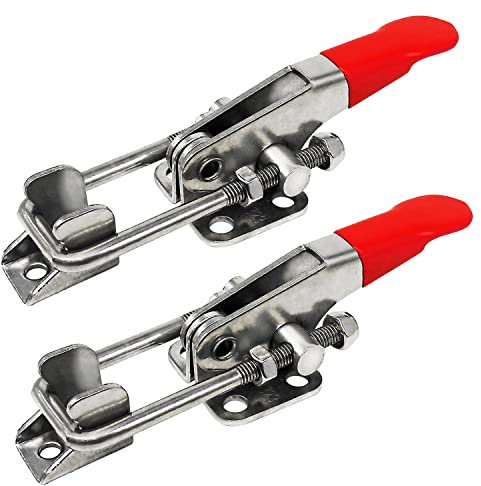 CUKAYO 2pcs Heavy Duty Toggle Clamp Capacity 400LBs, 304 Stainless Steel Adjustable U Bolt Holding Quick Release Latch (40323-2pcs)