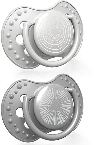 LOVI Dynamischer Schnuller 3-6 Monate, Silikon, BPA-frei, Harmony Kollektion, 2 Stück, Grau