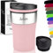 Milu Thermobecher mit Gravur - 210ml - Geschenkidee personalisiertes Geschenk mit Namen Weihnachten für Männer Frauen Mama Papa Freundin (Rosa, 210ml)