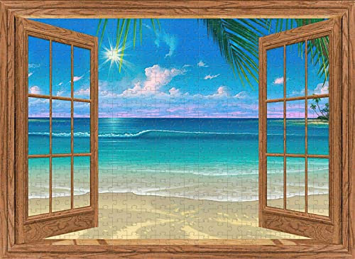Adult Puzzle 1500 Teile Outside The Window Seaside Relaxing Puzzle Brain Teaser