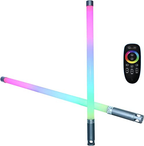 Magische RGB LED-Röhrenlampe mit 360° Rundumlicht – Fernbedienung & App-Steuerung – Ideal für Fotografie, Videografie, Bühne, Partys & DJs (2er-Pack)