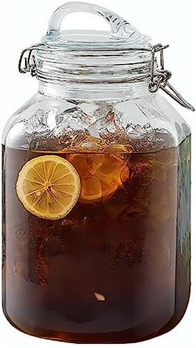 DLUXCA Glass Wine Barrel Bubble Wine Bottle With Faucet Homemade Beverage Barrel Beer Fruit Tea Barrel Can Green Plum Cola Barrel Container (Size : 3L)