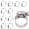 LUXERAD 10 Stück Rohrschellen Verstellbarer Bereich 16-25mm German Style Clamp Schlauchschellen 304 Edelstahl Band Breite 8mm für Schlauch Rohr Schlauch Schraube Schlauchschelle Schlauchschellen Set