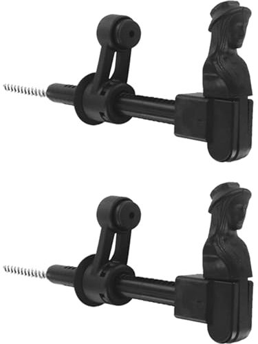 Lot de 2 Arrêts de Volet Battant - Tête de Bergère - Noir - Composite - à Visser - pour Volet Battant - Réglable 15 à 65 mm - Fermeture pour Volet Battant et Persienne - Fabrication Française