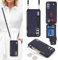 SailorTech Handyhülle für Samsung Galaxy A54 5G Etui mit Kartenfach, Samsung Galaxy A54 5G Hülle mit Verstellbarer Halskette, Samsung A54 5G Handytasche mit Reißverschluss Geldbörse-Blau
