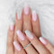 24 Pcs unghie finte quadrate, rosa nude, corte, a pressione, stile French manicure, lucide e glitterate, copertura completa, per donne e ragazze