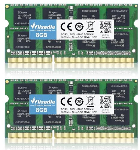 DDR4 3200MHz Laptop Memória RAM 16GB Kit (2x8GB) CL22 SO-DIMM Wlizedle Computador Módulo de Memória PC4-25600 260-Pin 1.2V Non-ECC 2Rx8 Upgrade Notebook Memory para Ordenadores portátiles, Verde