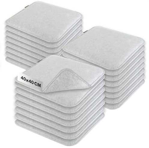 com-four® 24x Sitzkissen aus Filz 40 x 40 - gepolstertes Stuhlkissen - eckige Sitzpolsterauflage für Esszimmer, Garten, Balkon - rutschfeste Unterseite mit Anti-Slip