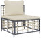 Wenjingqi 364131 Gartensofa mit Kissen, Polyrattan, Beige, Anthrazit