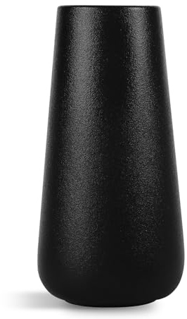 CeiBand Keramik Vase Blumenvase, 20cm Boho Deko Vasen, Minimalistischer Modernes Pampasgras Blumenvase, Passend für Wohnzimmer, Schlafzimmer, Küche, Bürotisch, Tischregal-Dekoration Vase - (Schwarz)