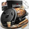 GUSSKÖNIG Gusseisen Brotbackform mit Deckel 24.5 cm - Brotbacktopf inkl. Rezeptbuch I Brottopf zum backen I Brot Backen Zubehör I eingebrannter Dutch Oven zum Brotbacken I Gusseisen Topf Brot backen