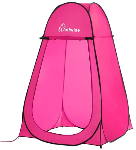 Wolfwise Tenda ad Apertura Istantanea Pop-Up, per Campeggio Spiaggia Bagno Spogliatoio Doccia Riparo Privato, WC, Toilet, Larghezza 47 (120 cm), Altezza 75 (190 cm), Rosa rossa