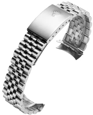13mm 17mm 20mm Edelstahl Uhrenarmband Rundanstoß für Rolex Datejust | Metall Ersatzband Gebogene Enden Zubehör Casual Dress Herren Damen