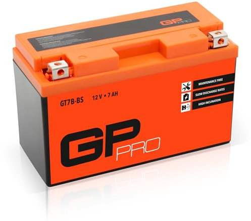 GP-PRO Gel-Batterie 12V 7Ah GT7B-BS Quad ATV/Rollerbatterie/Motorradbatterie, wartungsfrei versiegelt vorgeladen ähnlich YT7B-BS / CT7B-4 / YT7B-4 / GT7B-4/50719