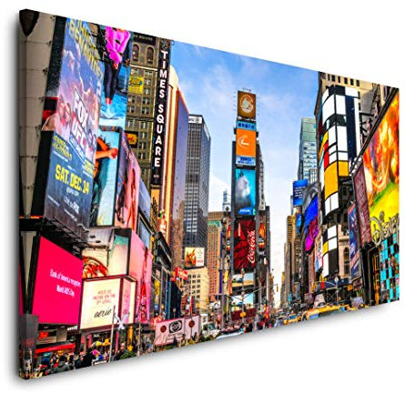 New York City Skyline 120x 60cm Panorama Leinwand Bild XXL Format Wandbilder Wohnzimmer Wohnung Deko Kunstdrucke