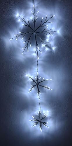 abc HOME | Hängeleuchte Schneeflocken | LED´s | Netzstecker | 80 cm H