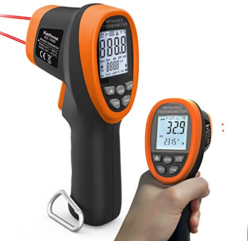 Infrared Thermometer IR Temp Gun, Kethvoz Industrial Laser Pyrometer KE-1500 Measure Temperature -50°C~1500°C (-58°F~2732°F) for Kitchen Food Cooking Pizza Oven Freezer(Not for Human)