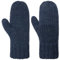 Seeberger Fäustlinge mit Fleecefutter Fausthandschuhe Damenhandschuhe Strickhandschuhe (One Size - dunkelblau)