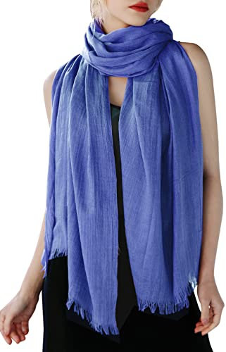 Tuopuda Damen Schal Stola Festlich Elegante Scarves Muslim Kopftuch Halstuch Hijab Umschlagstuch für Abendkleid Braut Hochzeit Sonnenschutz Frühling Sommer Herbst Winter Geschenk 195 x 95CM, Blau