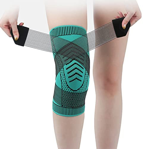 Knee Brace Support Adjustable Strap Compression Knee Sleeves for Men Women, Kneepads for Joint Pain Relief, Arthritics ACL, Meniscus Tear, Ligament Injury, Knee Guards with Sports Protection, Running