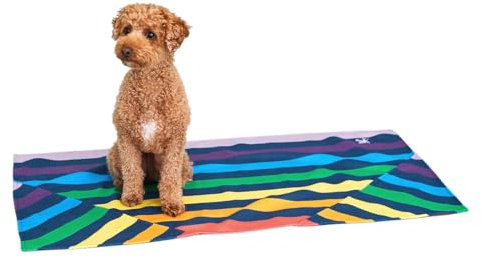 Dock & Bay Hundehandtuch - Besonders saugfähig und schnell trocknendes Handtuch mit Tragetasche - 100% recycelt - Pups with Pride, Large (120x70cm, 47x27)