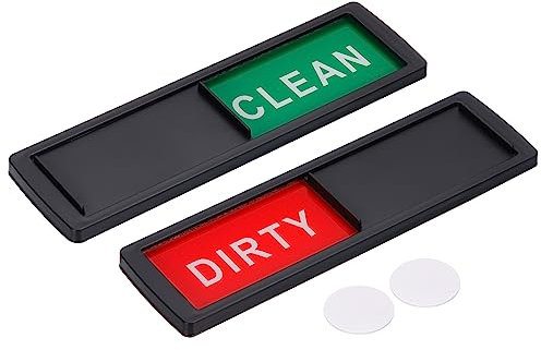 sourcing map Dishwasher Magnet Clean Dirty Sign Black Framed Rectangle Red-Green,Optional Gum,Magnetic for Dishwasher Kitchen Accessories Indication